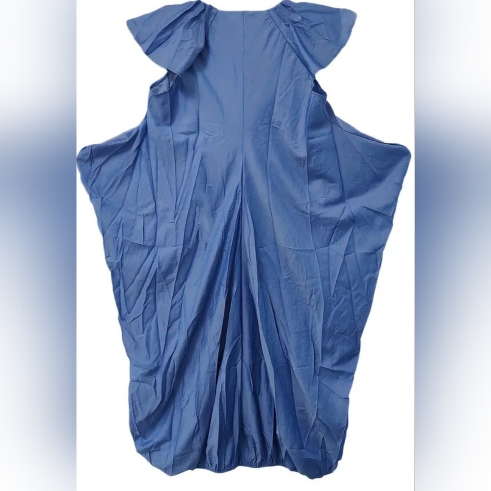 Blue Balloon Maxi Dress with Ruffle Sleeves Plus Size 4X / 24 - Picture 4 of 5